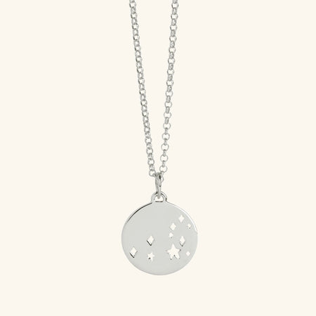 Leo Star Sign Necklace Silver